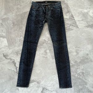 Hudson USA Nico Super Skinny Midrise Jeans Size‎ 26 Regular Snake Print